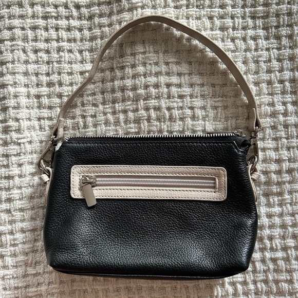 Vintage Y2K  mini shoulder bag / handbag black / beige - Picture 1 of 7